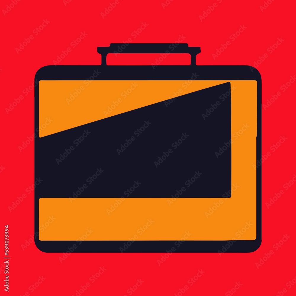 orange briefcase silhouette