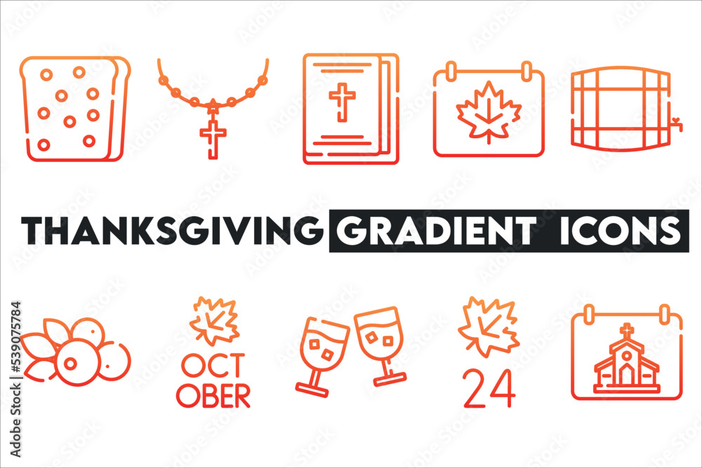 Thanksgiving Icon Pack Gradient Thanksgiving Icon Pack Gradient