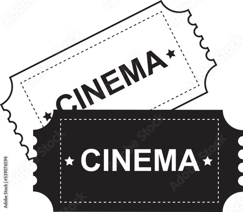 Ticket admit icon set. Movie ticket stub sign. Line raffle ticket icon