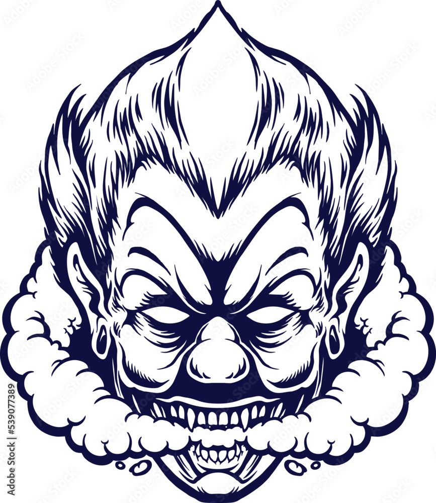 Joker Smoking Vape Silhouette Vector illustrations for your work Logo
