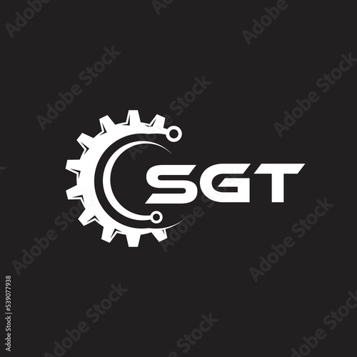 SGT letter technology logo design on black background. SGT creative initials letter IT logo concept. SGT setting shape design.
