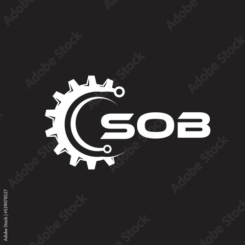 SOB letter technology logo design on black background. SOB creative initials letter IT logo concept. SOB setting shape design.
