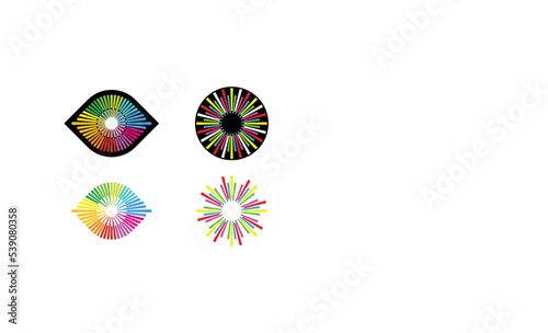 Colorful optics , Contact Lenses Eye Vision Logo Design Inspiration.
