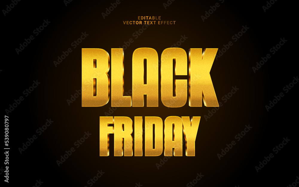 Black Friday editable golden text effect 