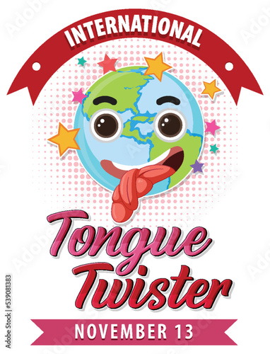 International tongue twister day logo design