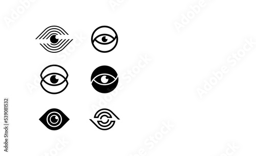 simple monoline eye vision logo design inspiration.