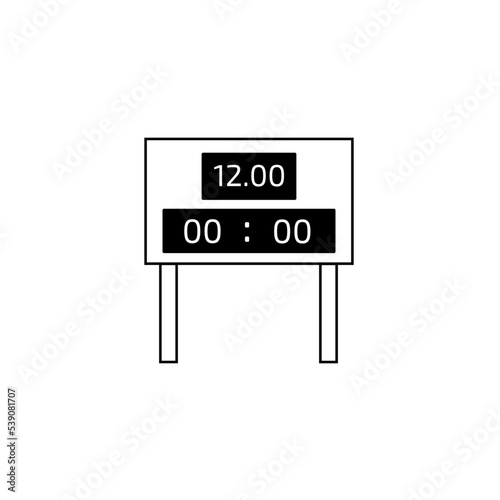 Scoreboard number and stock exchange symbol font with reflections on white. Floating analog airport board countdown timer with hour and minute flip.