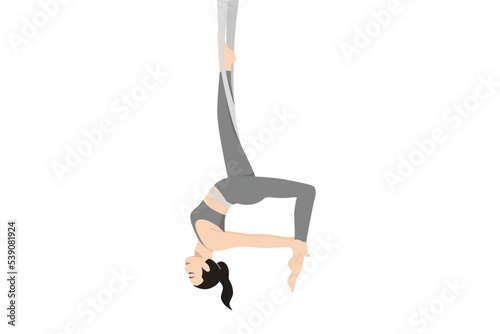 King Dancer Pose B Aerial, Baddha Natarajasana Aerial