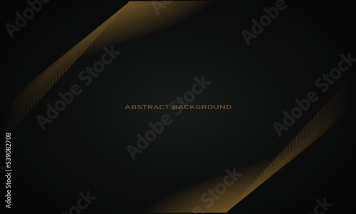 black background with abstract golden lines in the corner