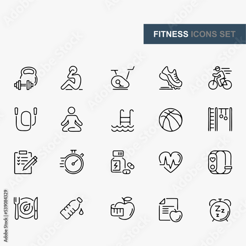 Vector fitness icon set