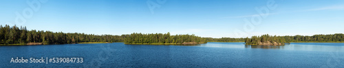 panorama of the forest lake