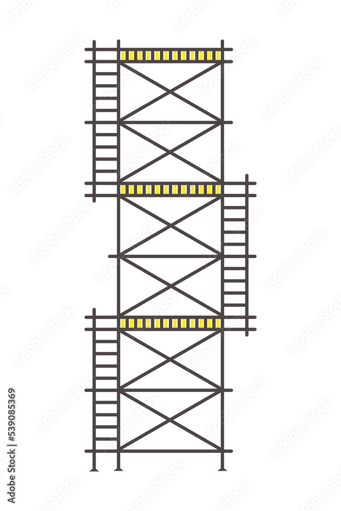 Scaffolding construction flat line icon vector. Scaffolding construction flat line icon vector.