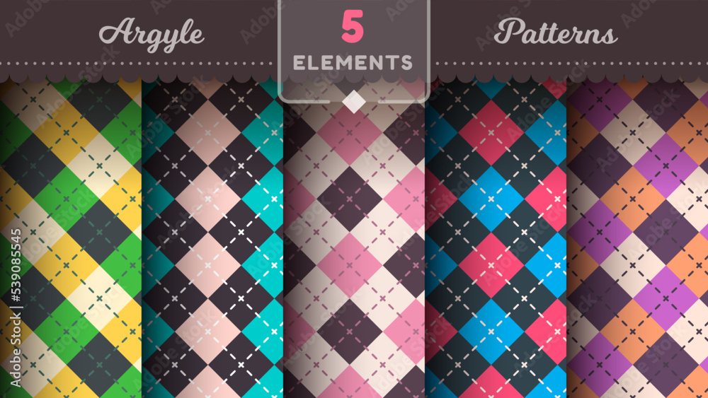 Argyle Seamless Pattern, Fabric Texture Background, Textile Wallpaper