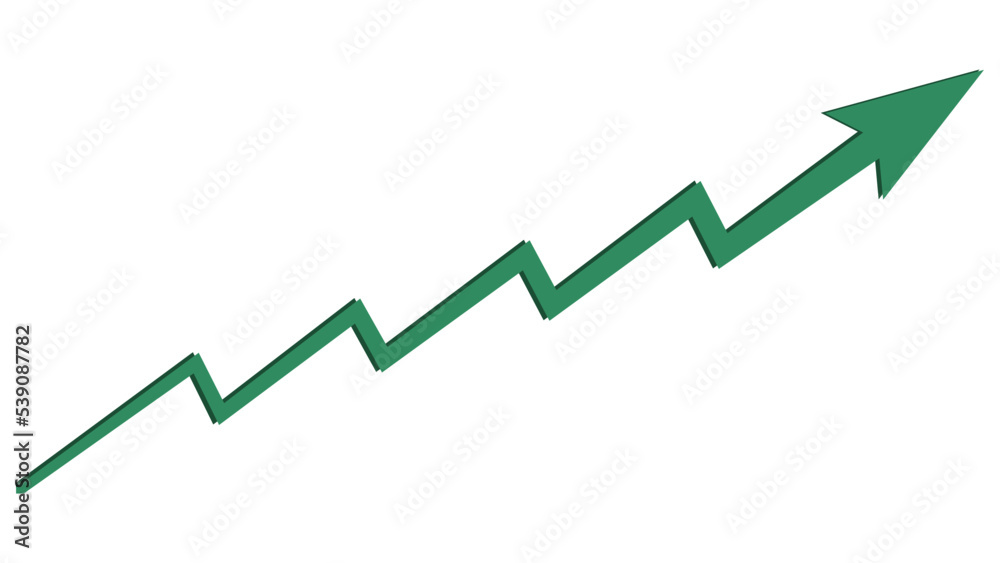 Uptrend green lightning arrow isolated on white background. Design element. Uptrend green lightning arrow isolated on white background. Design element.