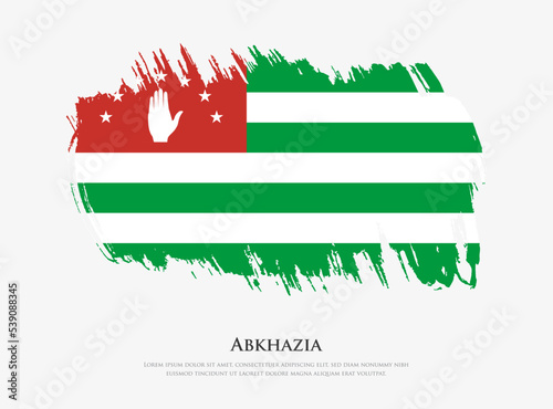 Creative textured flag of Abkhazia with brush strokes vector illustration