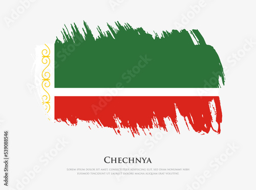 Creative textured flag of Chechnya with brush strokes vector illustration photo