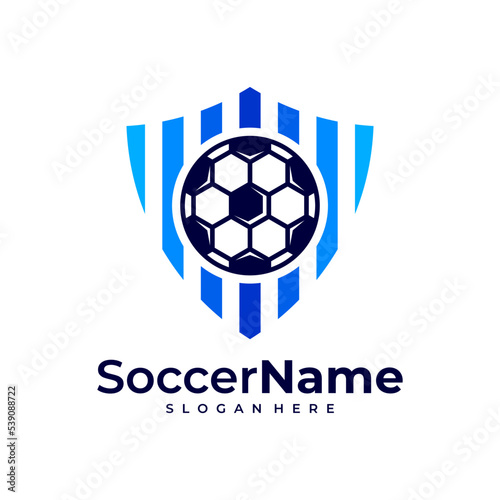 Free Download Shield Soccer logo template, Football Shield logo design vector - GFXLoad