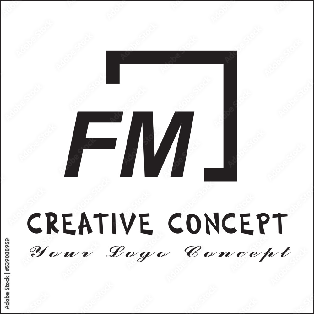 Obraz premium Square FM 2 Letter Logo Creative 