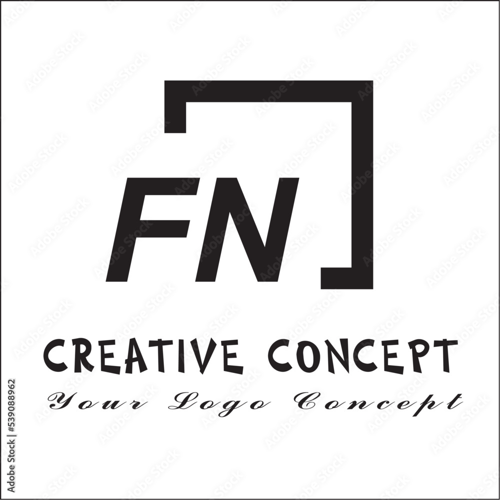 Square FN 2 Letter Logo Creative	
