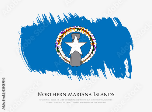 Creative textured flag of Northern Mariana Islands with brush strokes vector illustration photo