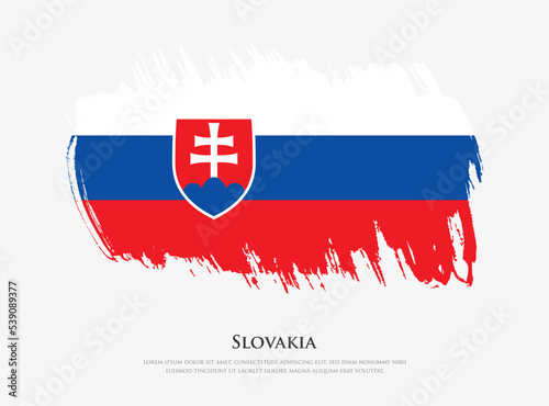 Free Download Creative textured flag of Slovakia with brush strokes vector illustration - GFXLoad