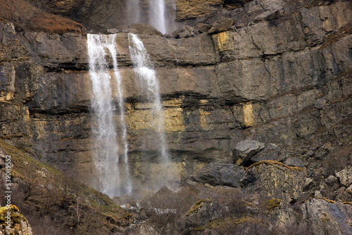 Beautiful waterfall in the mountains. Shahdag.