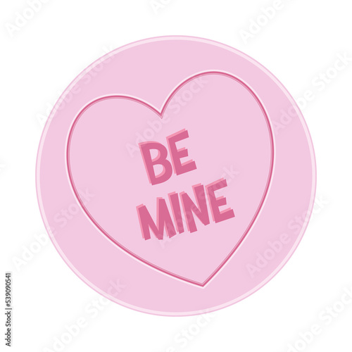 Loveheart Sweet Candy - Be Mine Message PNG Illustration with transparent background photo