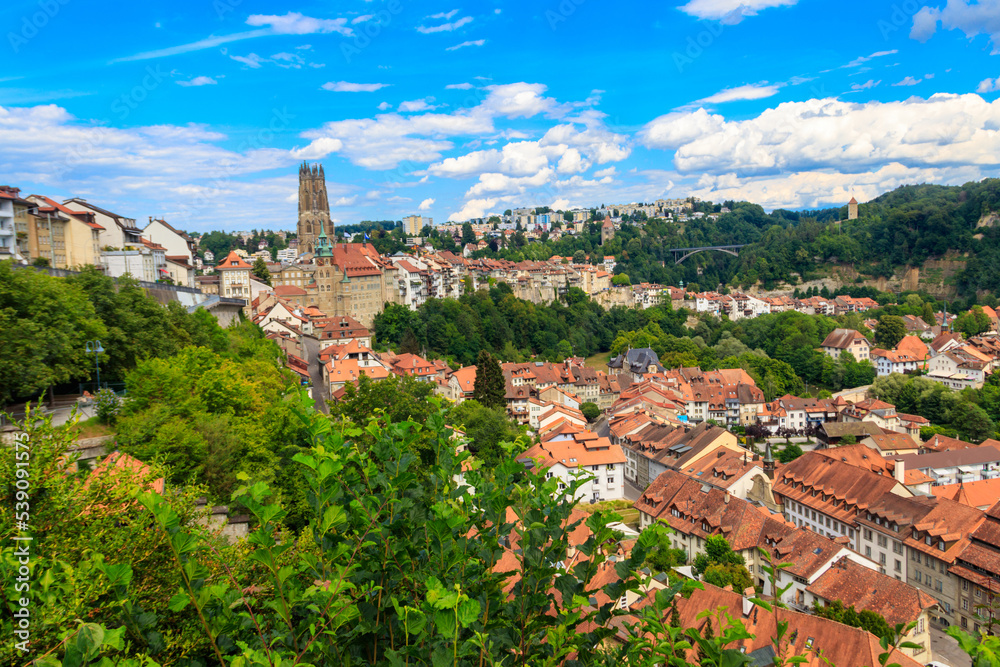 View of the old town of Fribourg, Switzerland