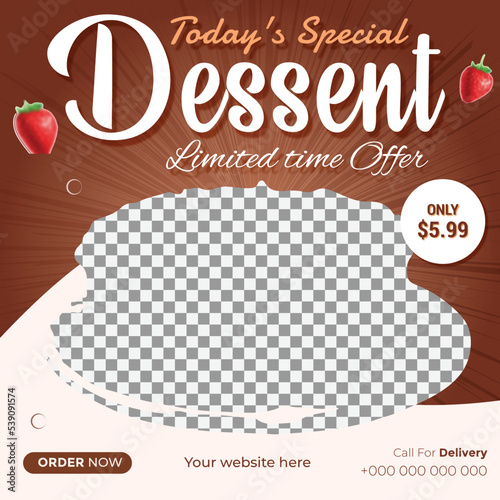 Special cakes social media post template for cake shop