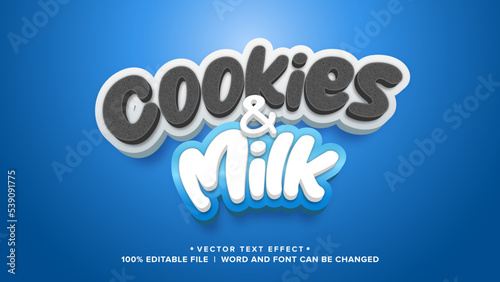 Text Effect cookies and milk