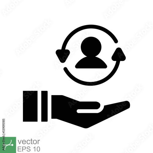 Care customer icon. Simple solid style. Total inclusive service, support, costumer service center concept. Glyph vector illustration isolated on white background. EPS 10.