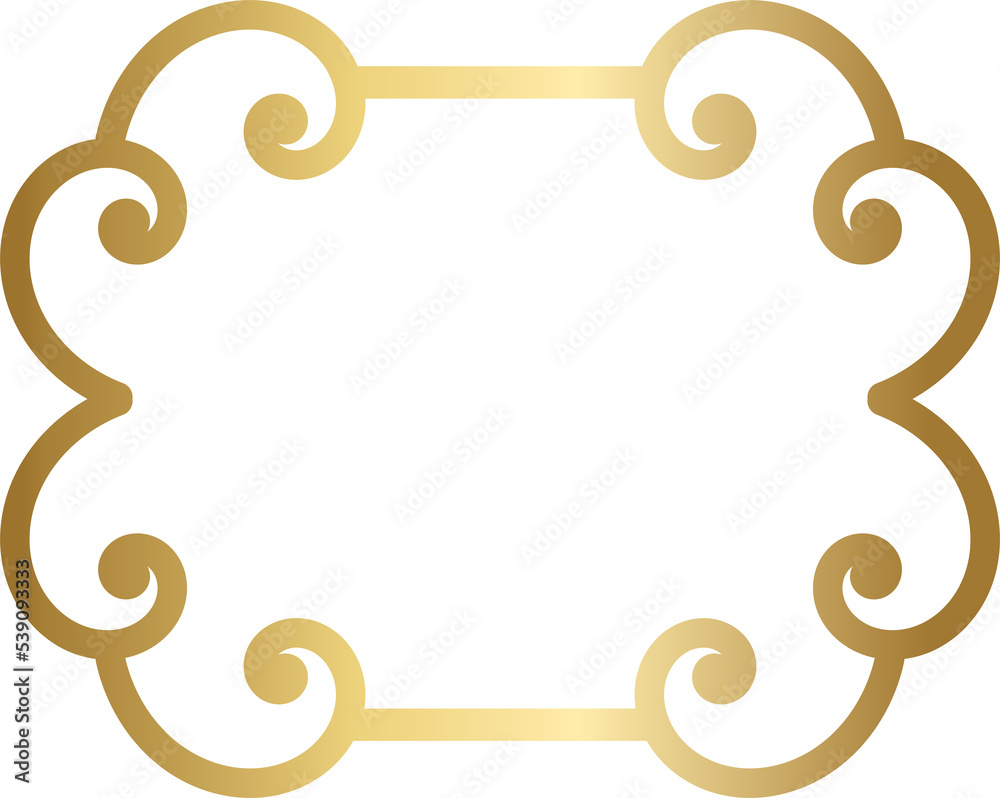 Figured gold frame. For the design of invitations, booklets, posters. PNG Figured gold frame. For the design of invitations, booklets, posters. PNG