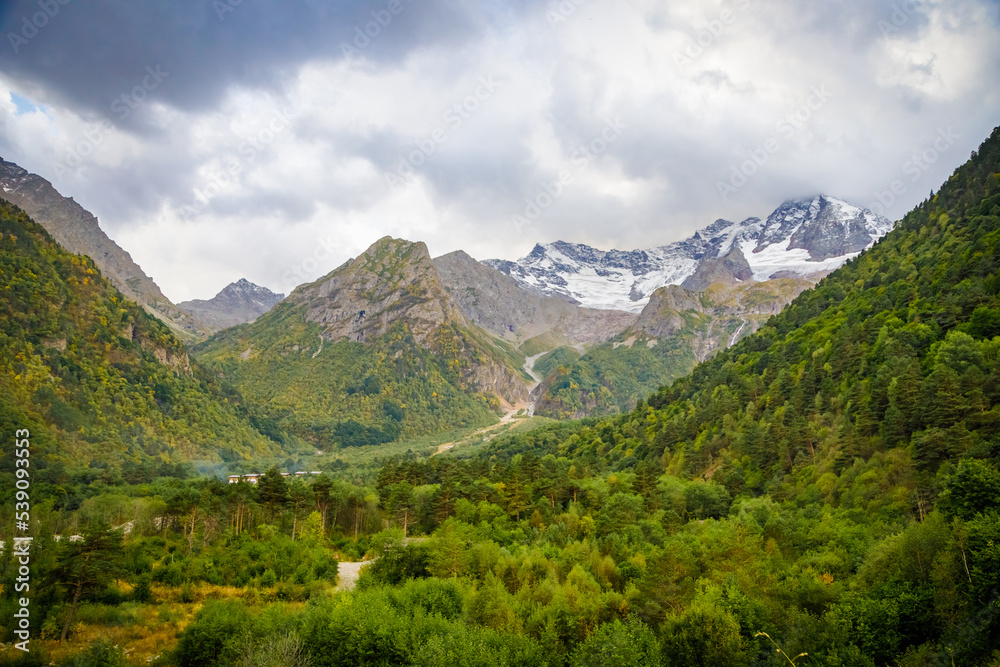 Fototapeta premium North Caucasus, high mountains of Ossetia, Glacier in the mountains.
