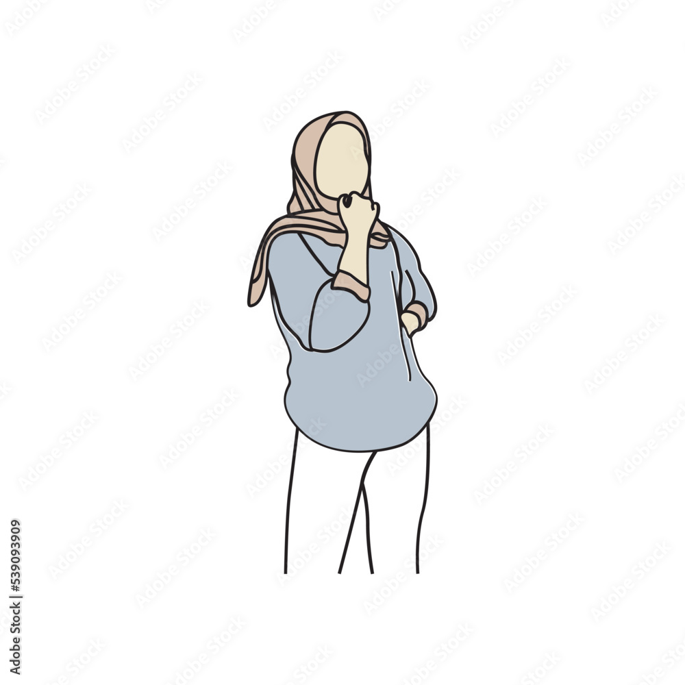 Woman pose line art style Woman pose line art style