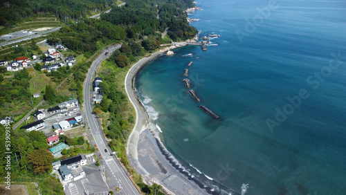 日本の岩手県のリアス式海岸