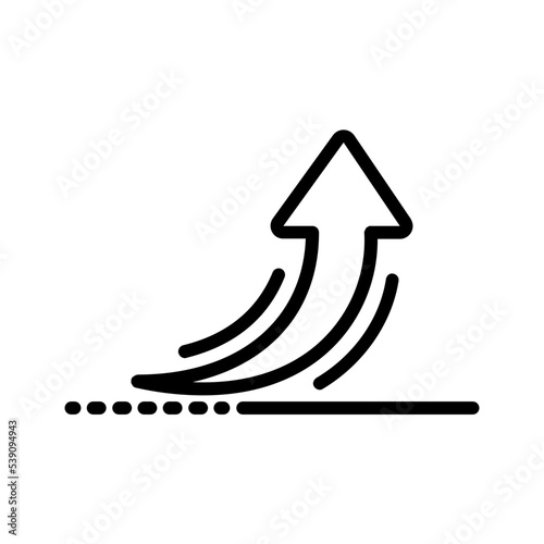 Black line icon for Up