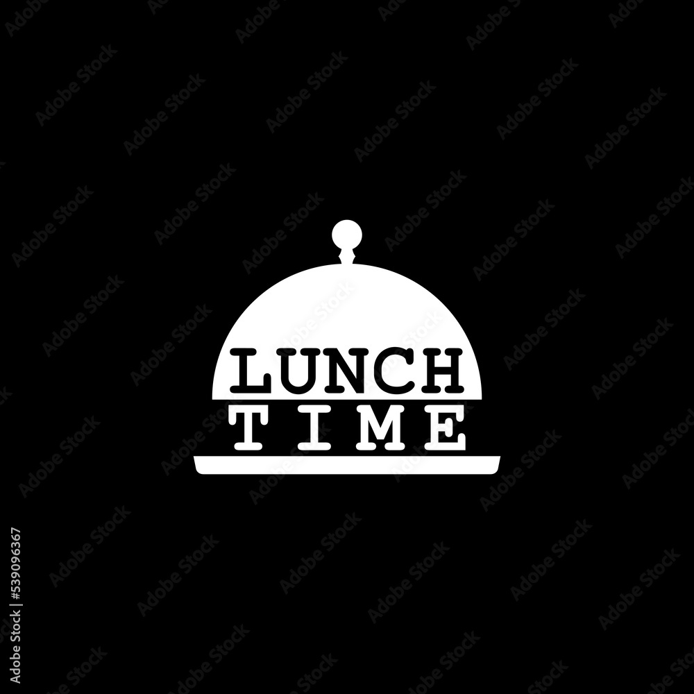 Lunch time icon isolated on dark background