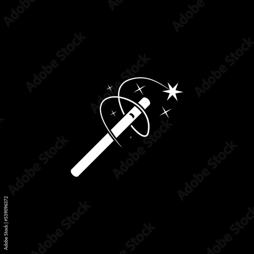 Magic wand tool icon isolated on dark background