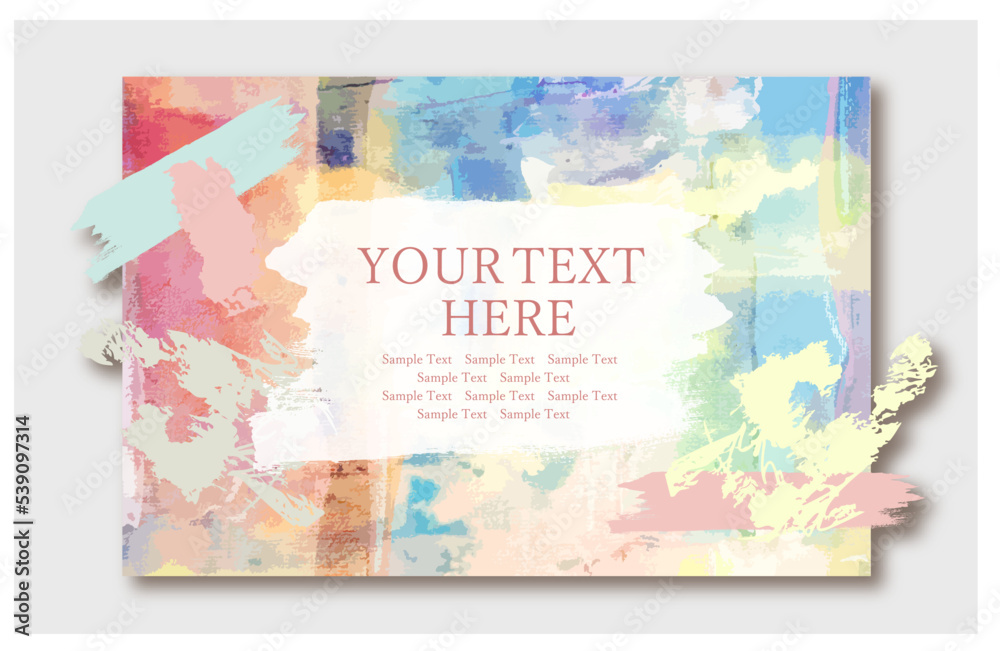 Fototapeta premium カラフル・アート・絵画・抽象画風・水彩テンプレート