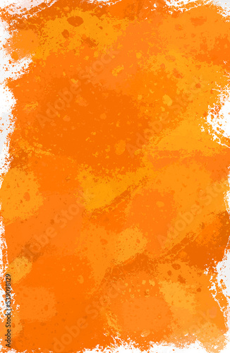 Orange, yellow and red watercolor background illustration of grunge watercolor stains.