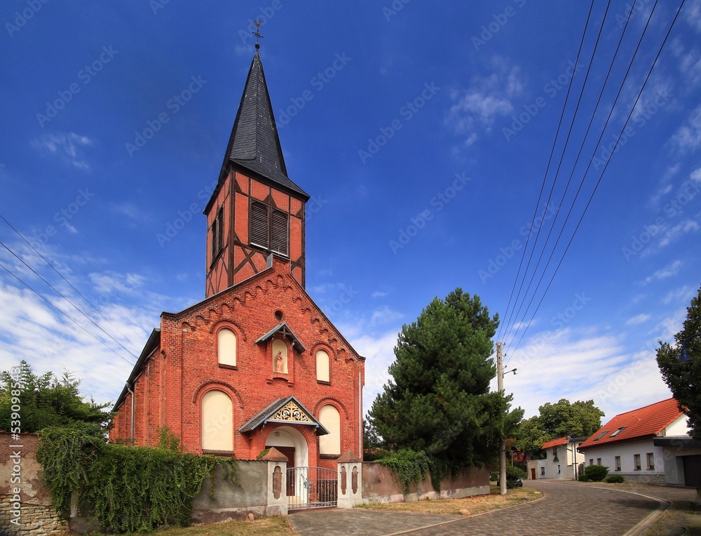 Small catholic church St Mary in the village Bahrendorf near Magdeburg