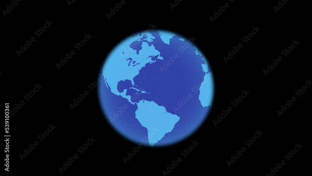 Rotating dotted blue globe, Seamless loop Rotating dotted blue globe, Seamless loop