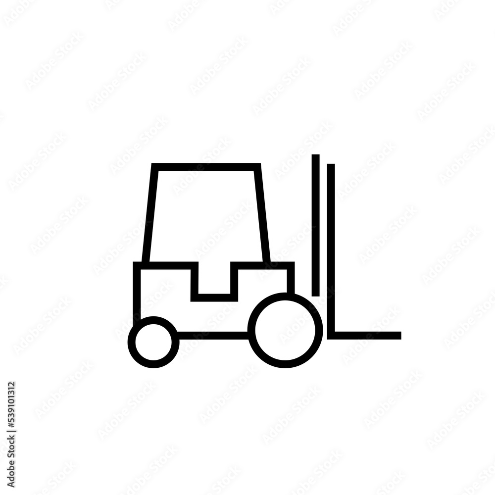 Forklift truck line icon
