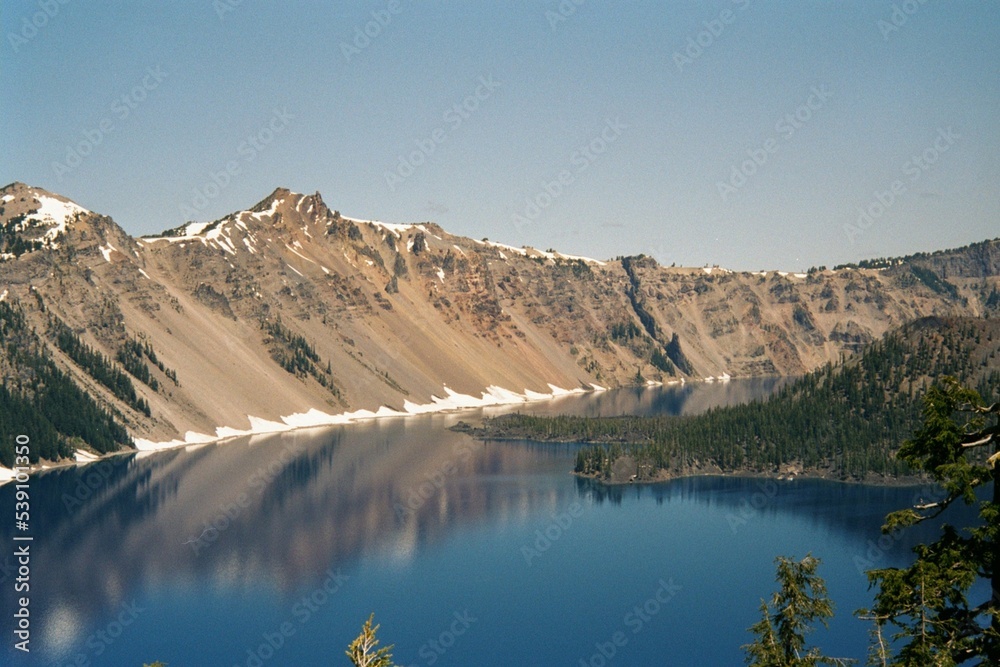 Panorama Mountain Landscape in Crater Lake National Park, Oregon