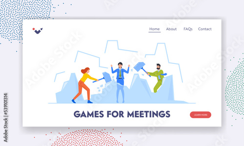 Games for Meetings Landing Page Template. Knowing Each Member And Warm Up For Participants Meetup Game or Event