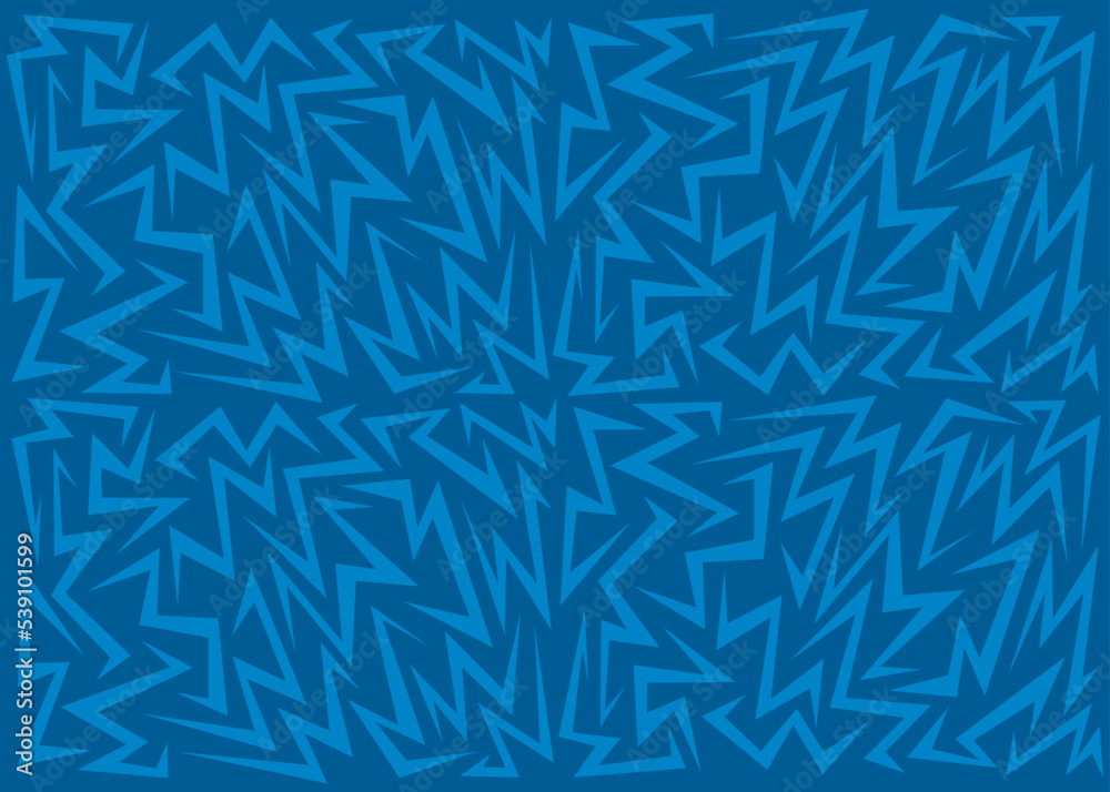 Simple blue background with seamless sharp and zigzag pattern