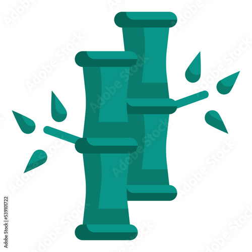 lucky bamboo chinese new year flat icon