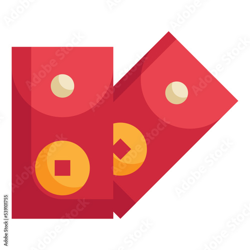 chinese new year envelope money flat icon