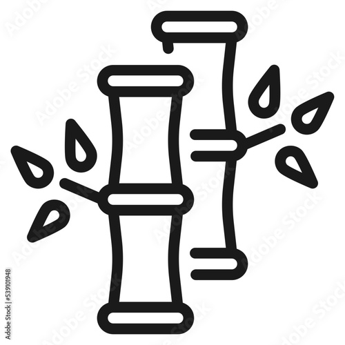 lucky bamboo chinese new year simple line icon