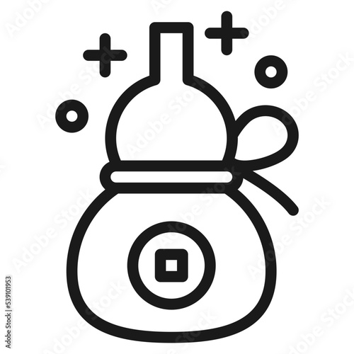 calabash chinese new year simple line icon